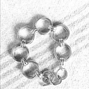 B1235 Silpada Sterling Circle Link Bracelet